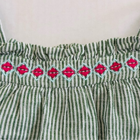 Janie & Jack Baby Striped Linen Sundress in Color Meadow Stripe 18 to 24 mns - Picture 7 of 9